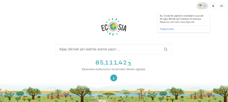 ecosia search engine - 2022 İtibarıyla En İyi Arama Motorları